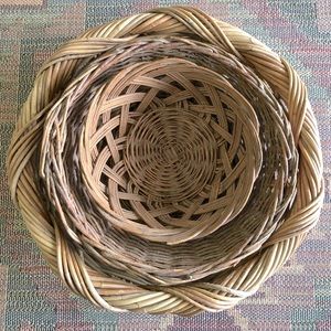 3 large vintage farmhouse baskets rustic boho